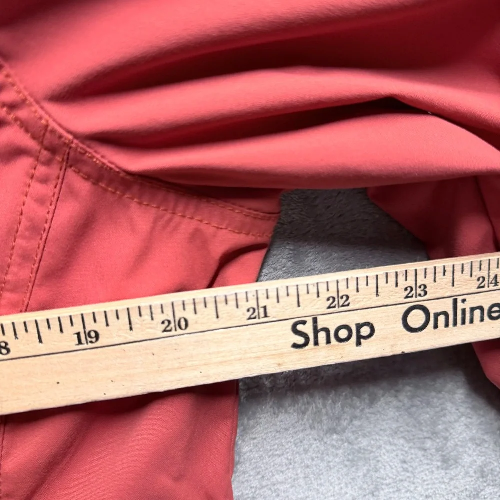 Toad&Co Anorak Jacket Women Medium Red Hooded Windbreaker 1/2 Zip Pocket Stretch